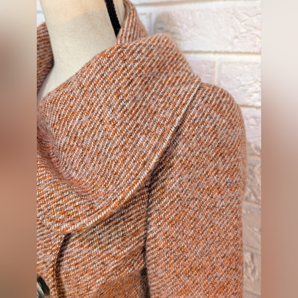 Sabine Double Breasted Wool Pea Coat Tweed Lined XS Winter/Could Jacket Pockets - Picture 7 of 11